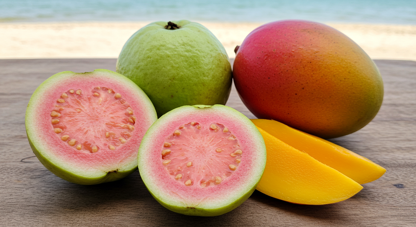 Čerstvé mango a guava z Egypta