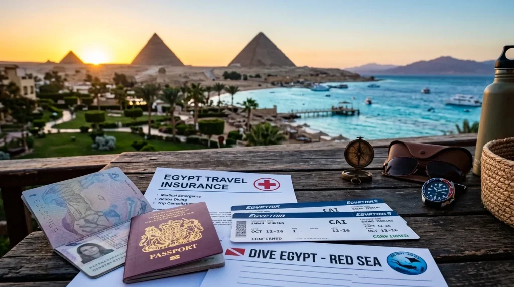 e-Víza pas a příletové formuláře do Egypta (Obrázek vygenerovaný umělou inteligencí)